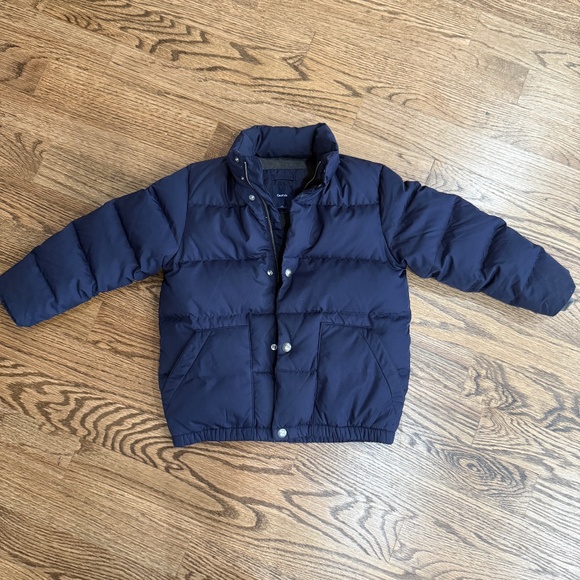 Gap Kids Down Puffer Cold Weather Navy Coat Insulated Fleece Hood Warm Kid S 6-7 - Picture 9 of 15